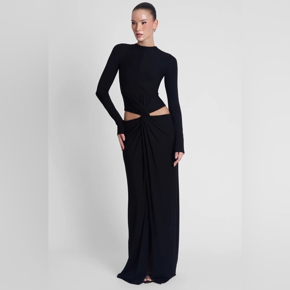 VACANZA DRAPE GOWN - BLACK